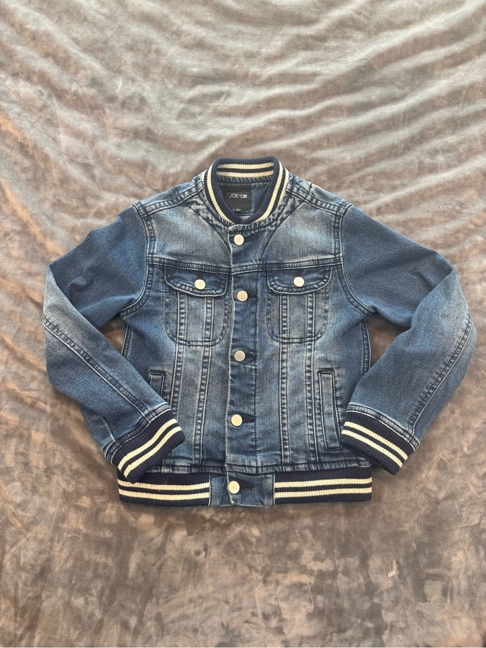 Joe's Jeans Toddler Denim Jacket | Size 6 | Striped Trim | Classic Kids Jean
